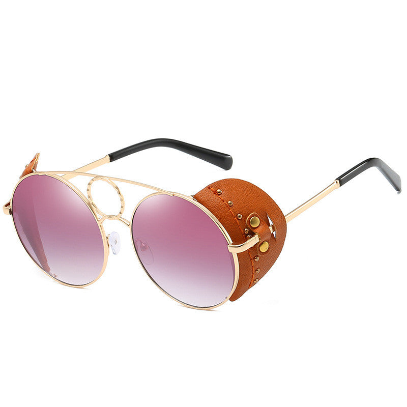 Ladies round frame sunglasses UV400 sunglasses