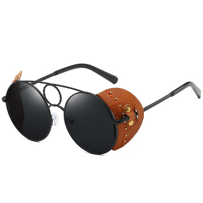 Ladies round frame sunglasses UV400 sunglasses