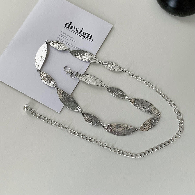 Silver Metal Butterfly Waist Chain For Women Vintage Belt