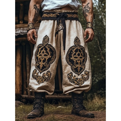 Mens Casual Stylish Loose-fitting Wide-leg Pants