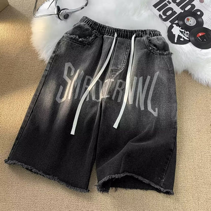 Retro Hip Hop Elastic Waist Shorts