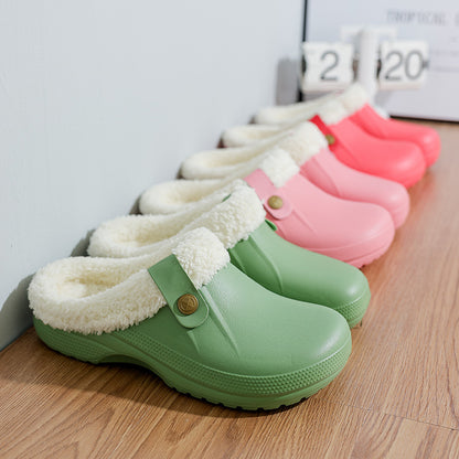 Mens Fleece-Lined Cotton Slippers For Home