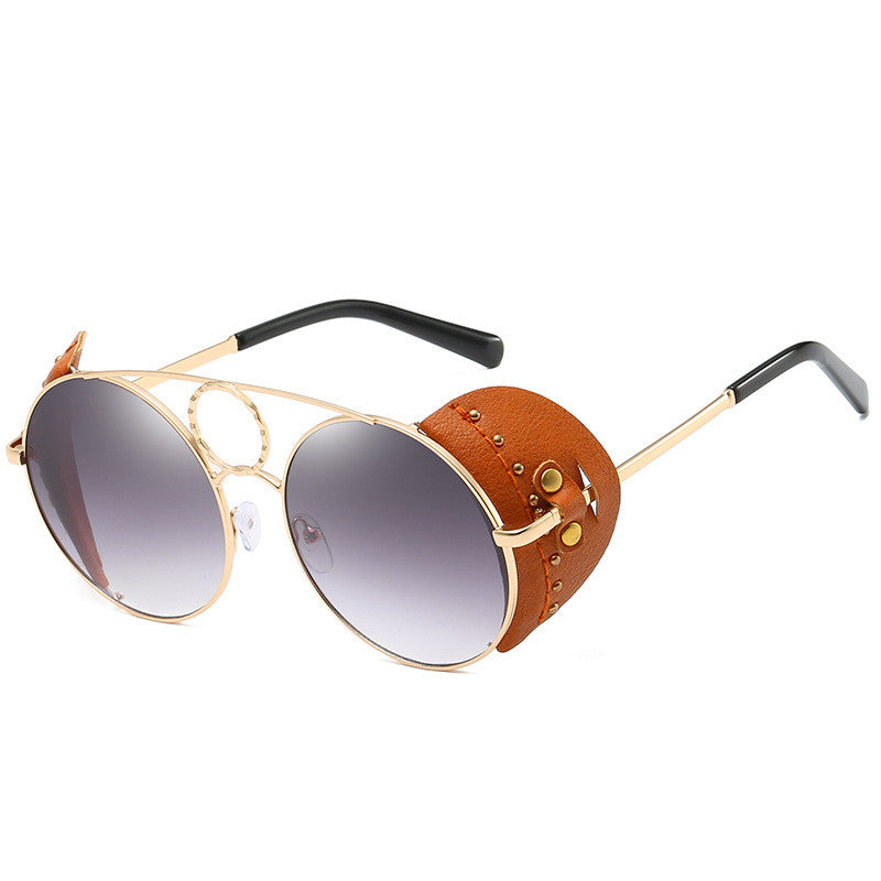 Ladies round frame sunglasses UV400 sunglasses