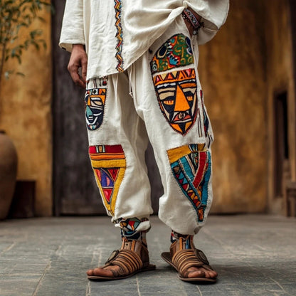 Mens Casual Stylish Loose-fitting Wide-leg Pants