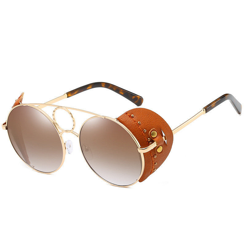 Ladies round frame sunglasses UV400 sunglasses