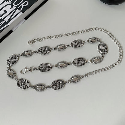 Silver Metal Butterfly Waist Chain For Women Vintage Belt