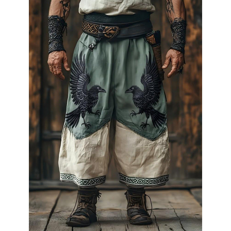 Mens Casual Stylish Loose-fitting Wide-leg Pants