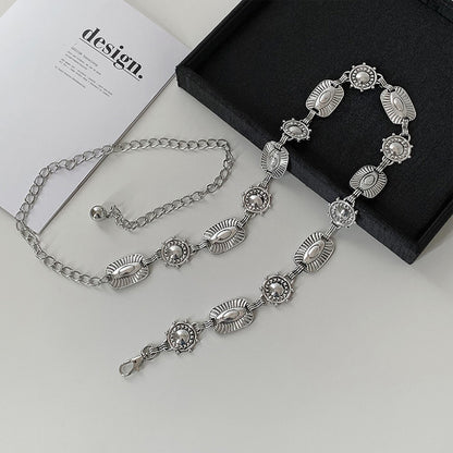 Silver Metal Butterfly Waist Chain For Women Vintage Belt